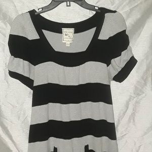 Black and Grey stripe Sweater Dress